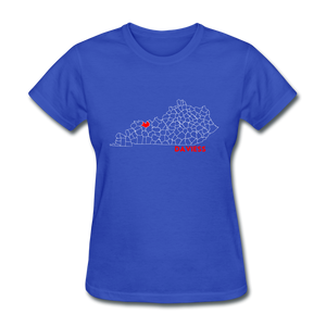 Daviess County Map Women's T-Shirt - royal blue