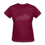 Daviess County Map Women's T-Shirt - burgundy