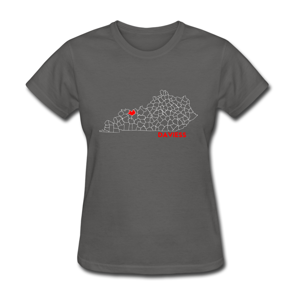 Daviess County Map Women's T-Shirt - charcoal