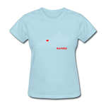 Daviess County Map Women's T-Shirt - powder blue