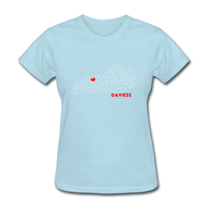 Daviess County Map Women's T-Shirt - powder blue