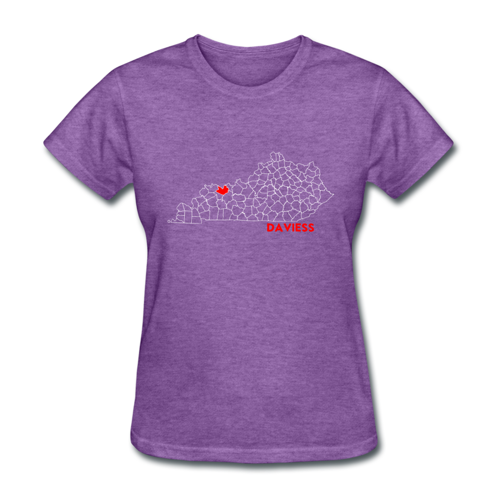 Daviess County Map Women's T-Shirt - purple heather