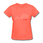 Daviess County Map Women's T-Shirt - heather coral