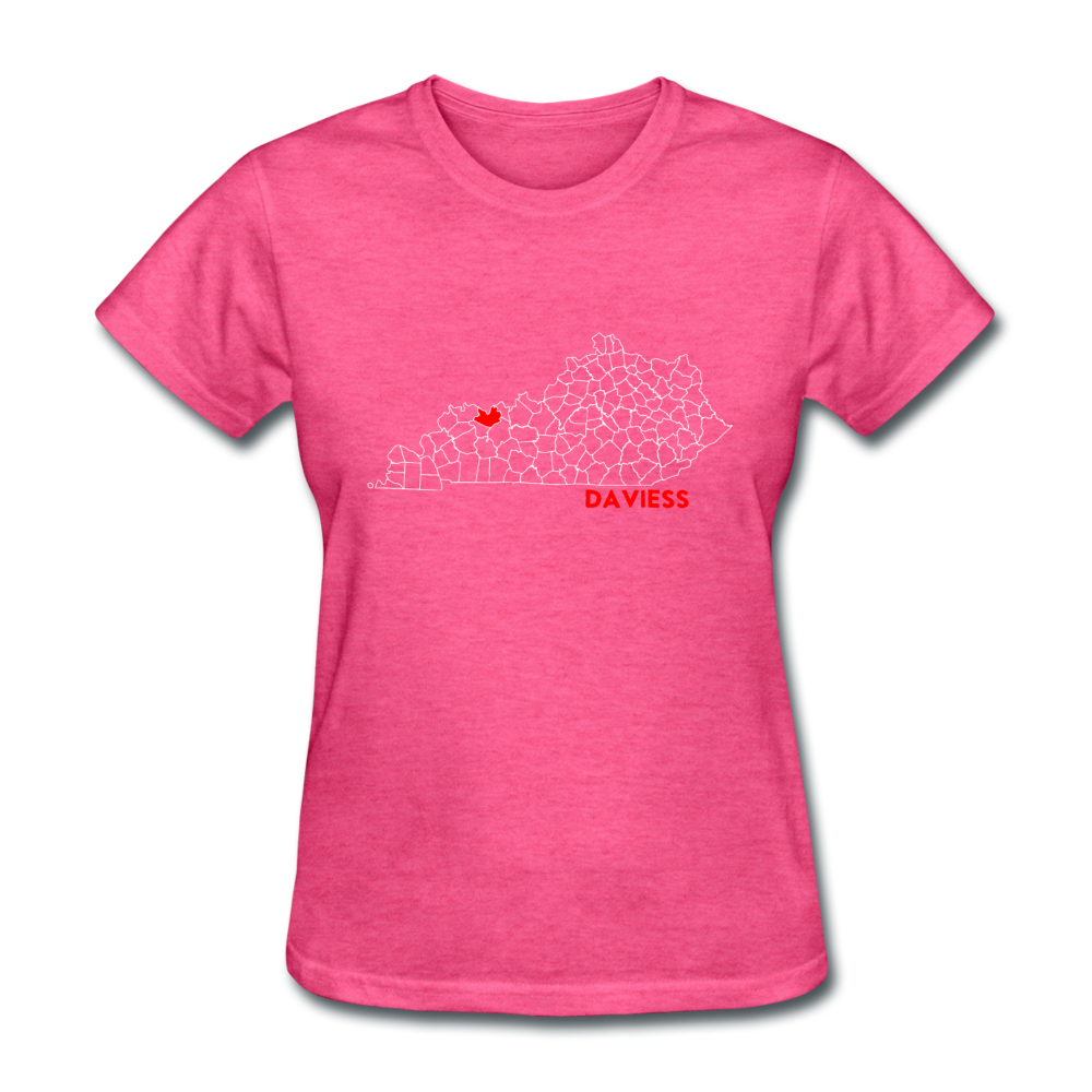 Daviess County Map Women's T-Shirt - heather pink