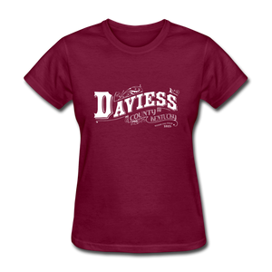 Daviess County Ornate Women's T-Shirt - burgundy
