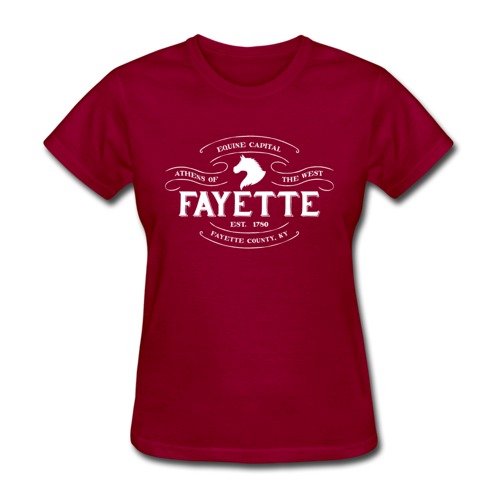 Fayette County Vintage Banner Women's T-Shirt - dark red