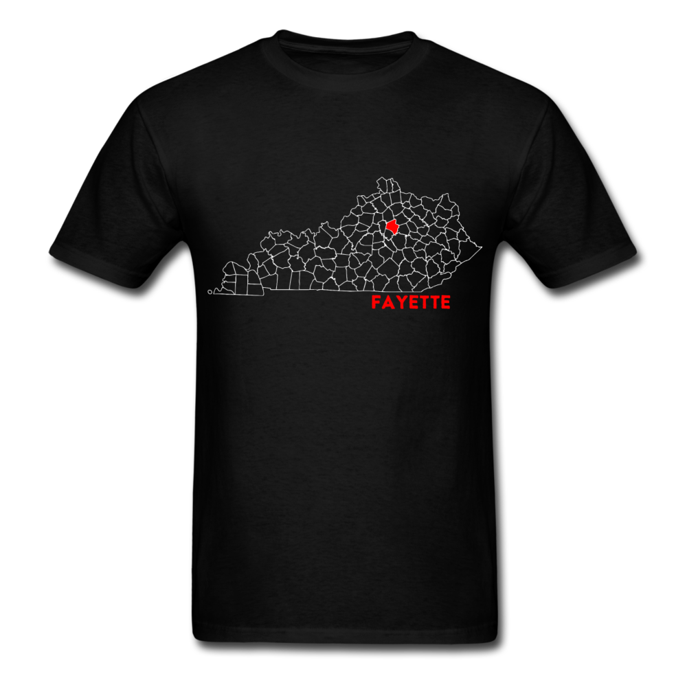 Fayette County Map T-Shirt - black
