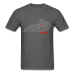 Fayette County Map T-Shirt - charcoal