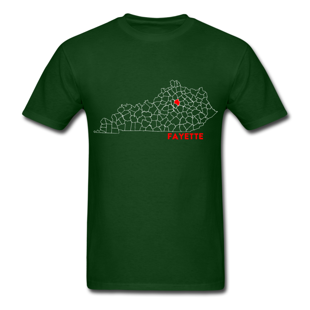 Fayette County Map T-Shirt - forest green