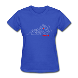 Fayette County Map Women's T-Shirt - royal blue