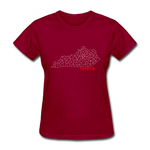 Fayette County Map Women's T-Shirt - dark red