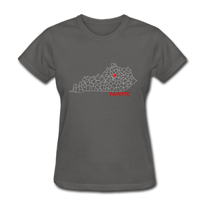 Fayette County Map Women's T-Shirt - charcoal