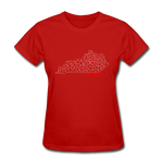 Fayette County Map Women's T-Shirt - red