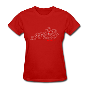Fayette County Map Women's T-Shirt - red