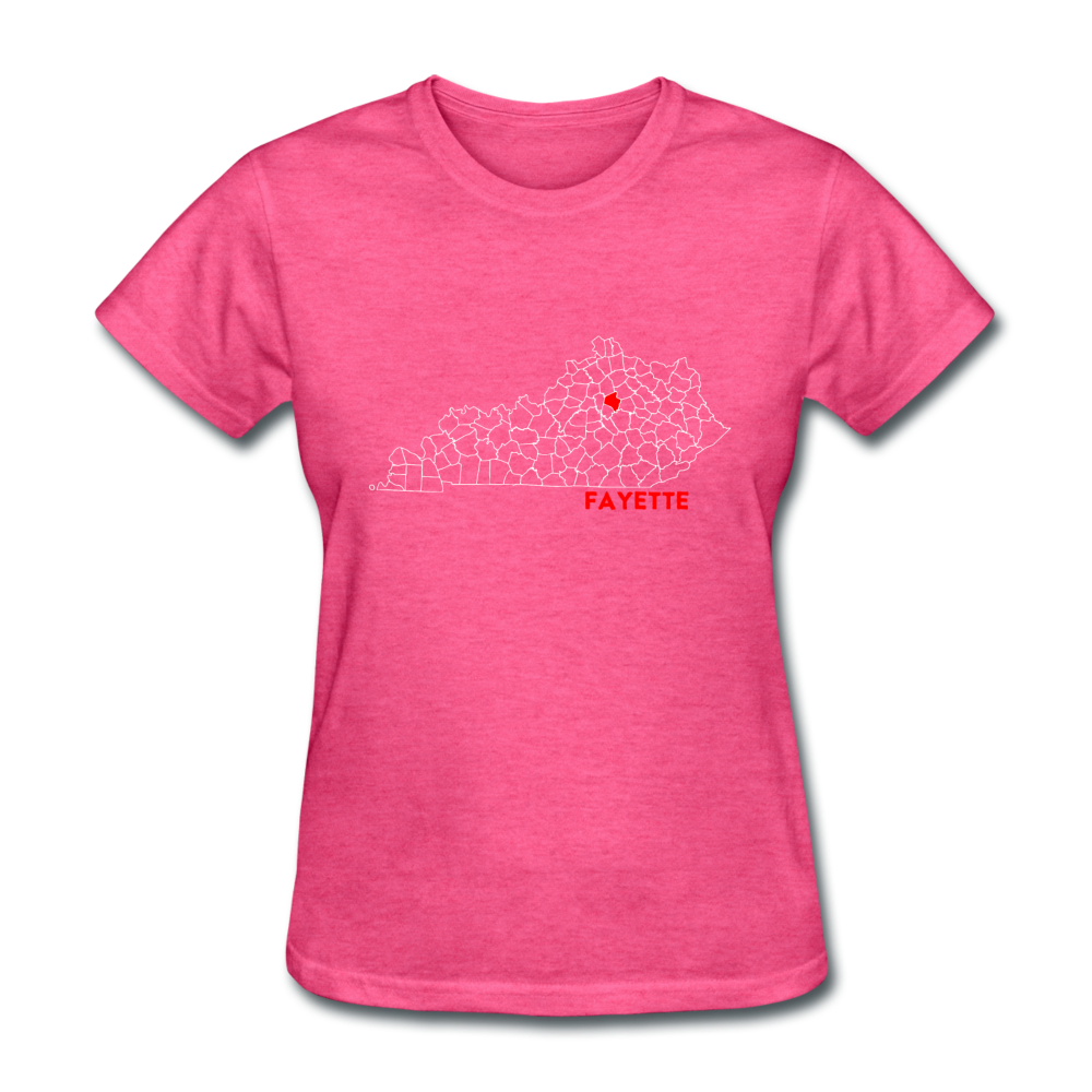 Fayette County Map Women's T-Shirt - heather pink