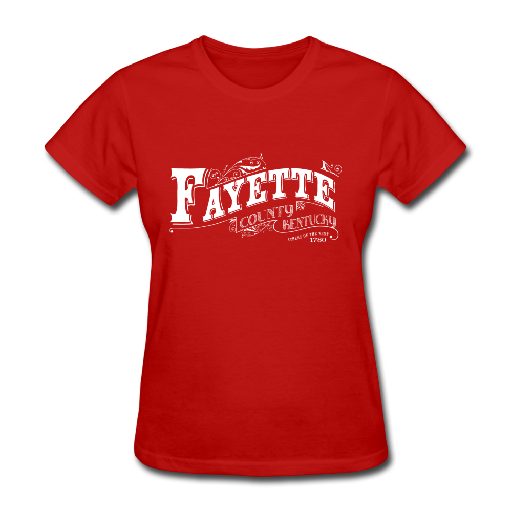 Fayette County Ornate Women's T-Shirt - red