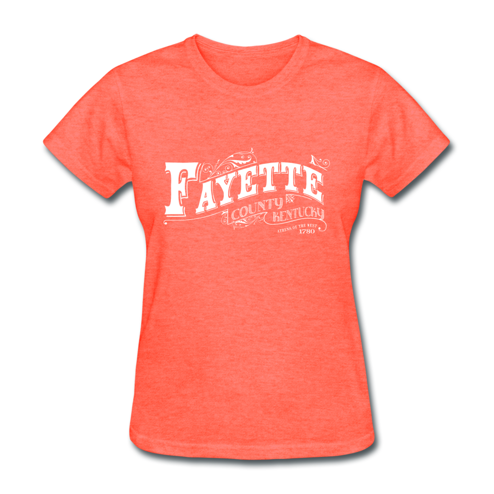 Fayette County Ornate Women's T-Shirt - heather coral