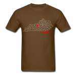 Hardin County Map T-Shirt - brown