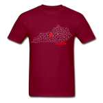 Hardin County Map T-Shirt - burgundy