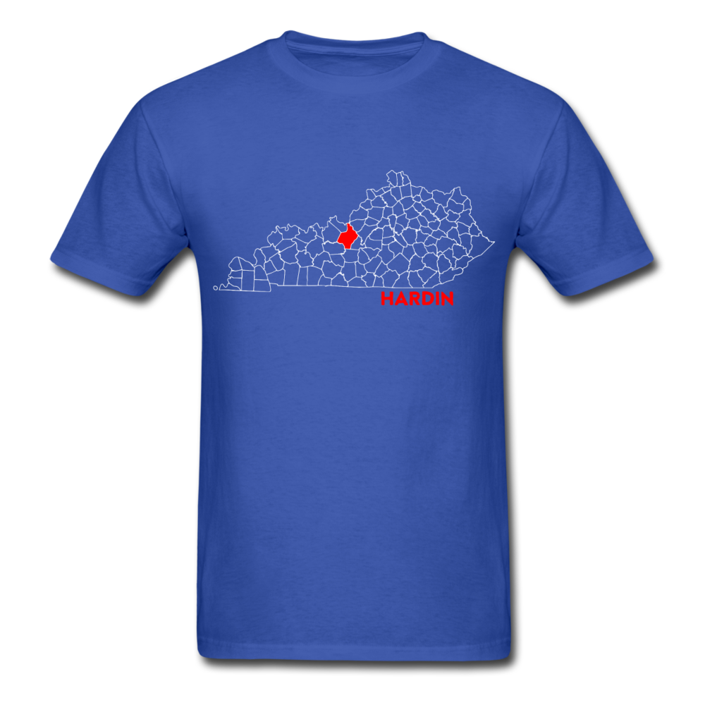 Hardin County Map T-Shirt - royal blue