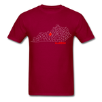 Hardin County Map T-Shirt - dark red