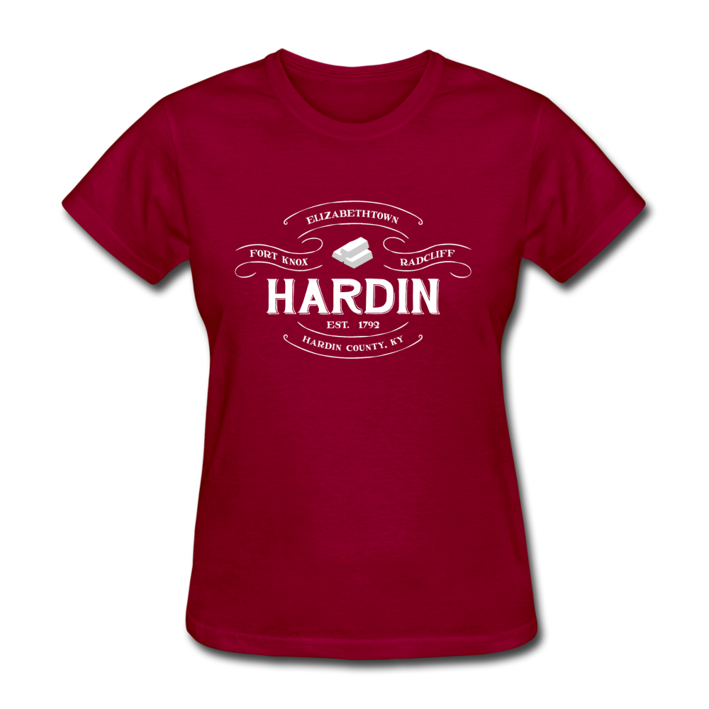 Hardin County Vintage Banner Women's T-Shirt - dark red