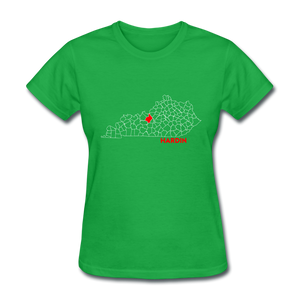 Hardin County Map Women's T-Shirt - bright green