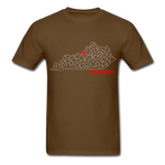 Jefferson County Map T-Shirt - brown