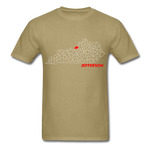 Jefferson County Map T-Shirt - khaki