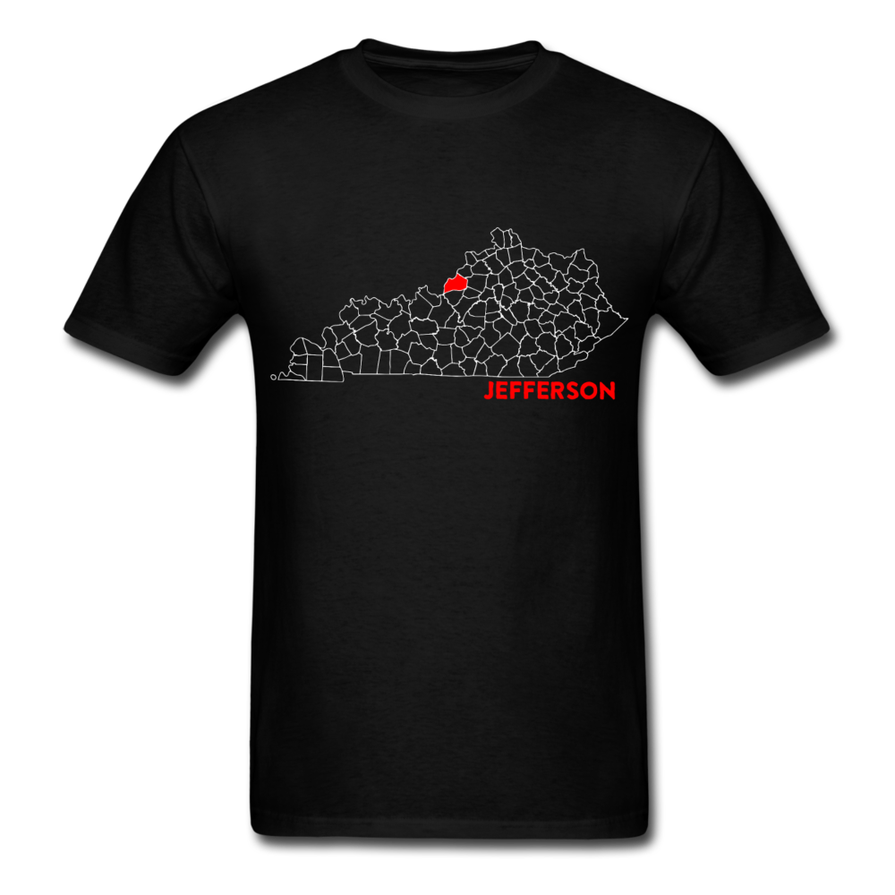 Jefferson County Map T-Shirt - black