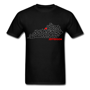 Jefferson County Map T-Shirt - black