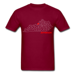 Jefferson County Map T-Shirt - burgundy