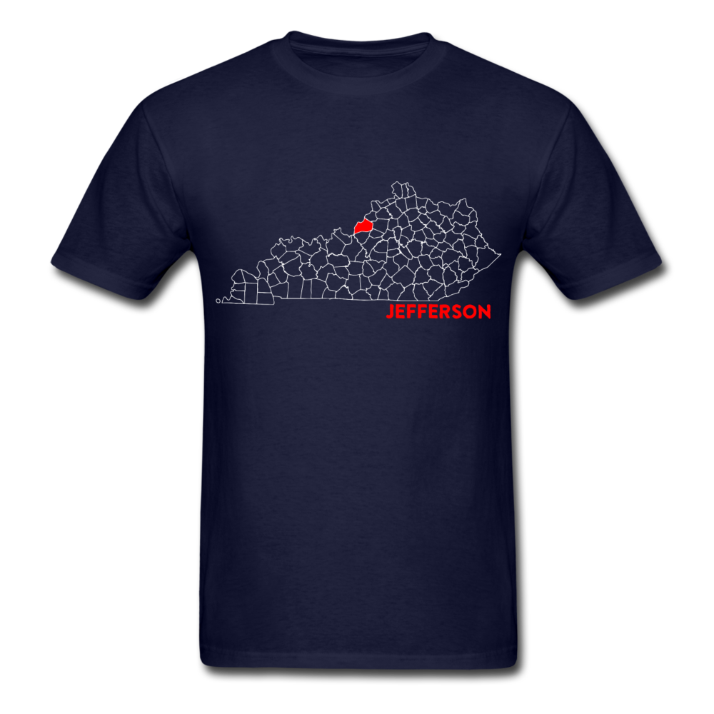 Jefferson County Map T-Shirt - navy