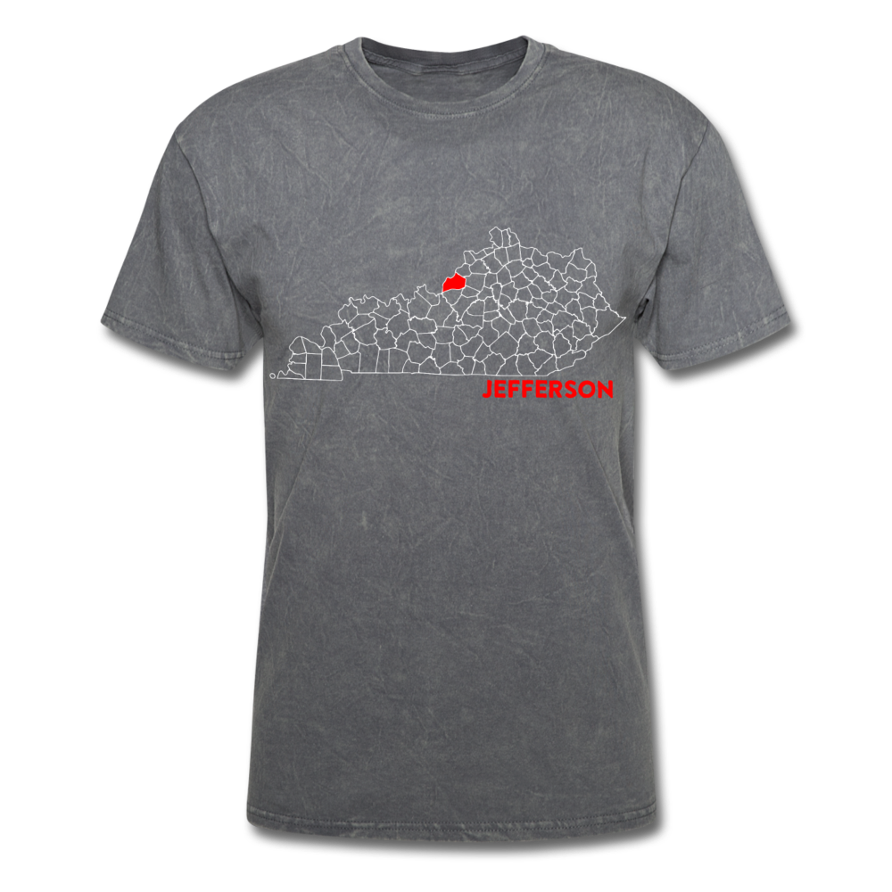 Jefferson County Map T-Shirt - mineral charcoal gray