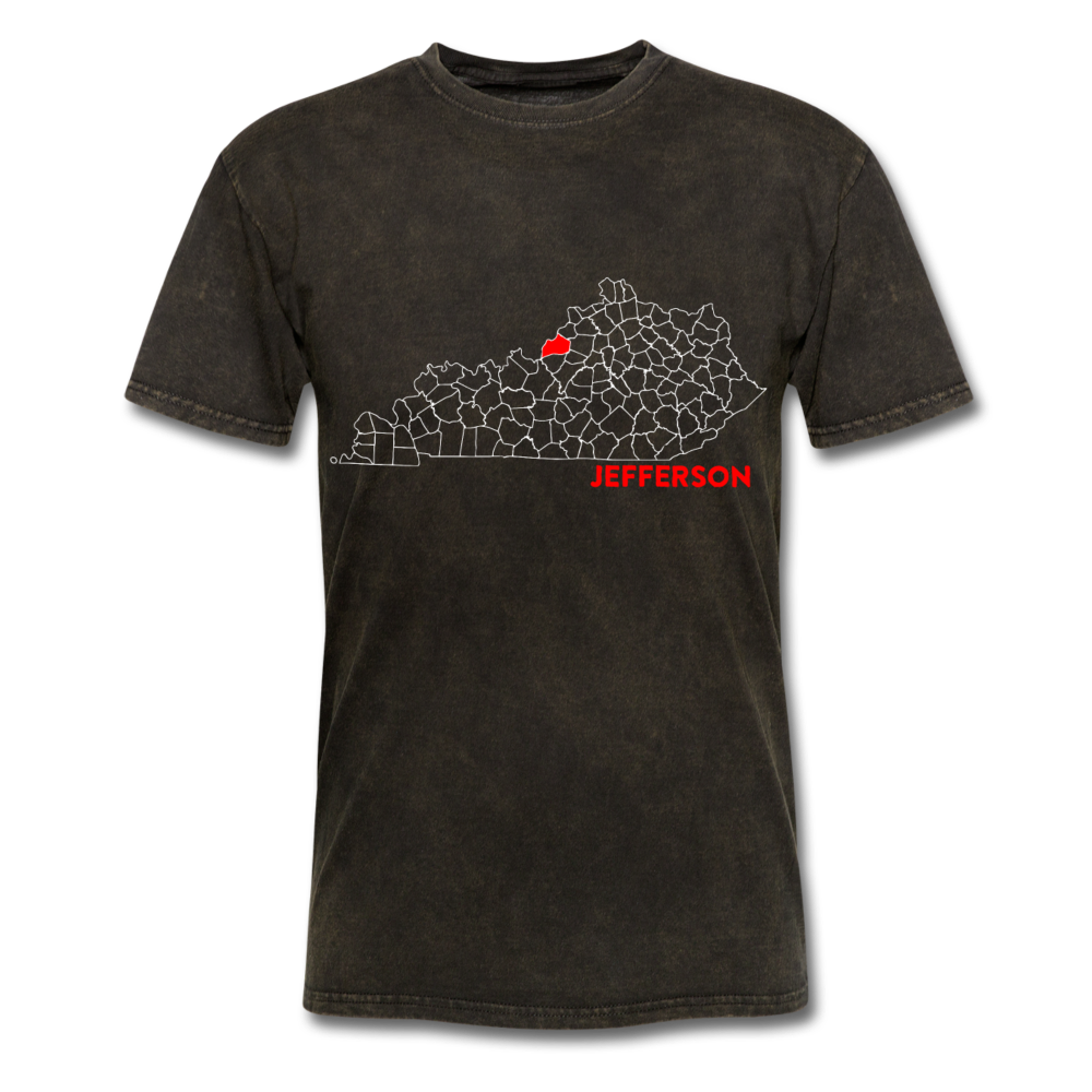 Jefferson County Map T-Shirt - mineral black