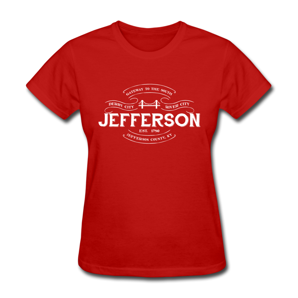 Jefferson County Vintage Banner Women's T-Shirt - red