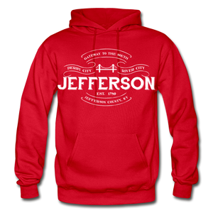 Jefferson County Vintage Banner Hoodie - red