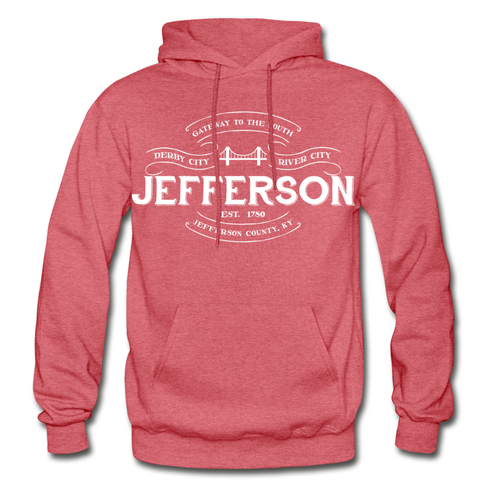 Jefferson County Vintage Banner Hoodie - heather red
