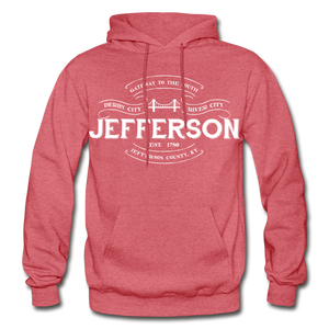 Jefferson County Vintage Banner Hoodie - heather red