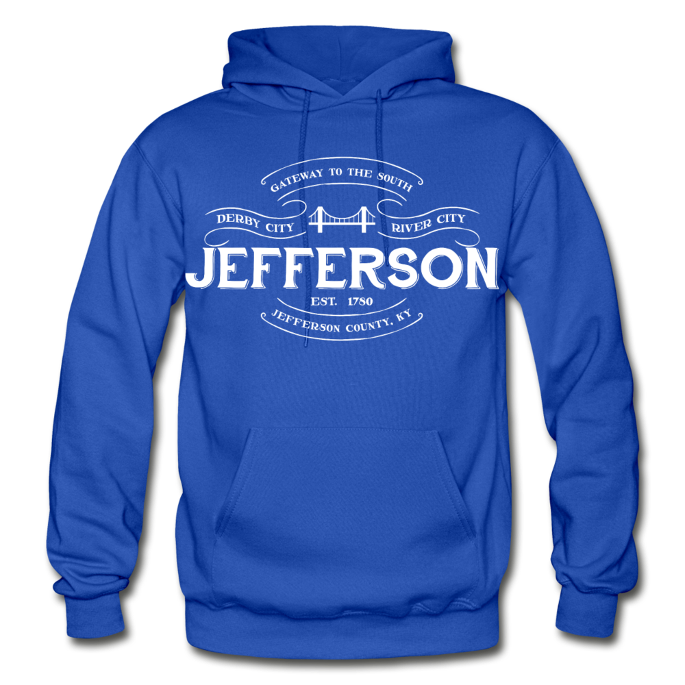 Jefferson County Vintage Banner Hoodie - royal blue
