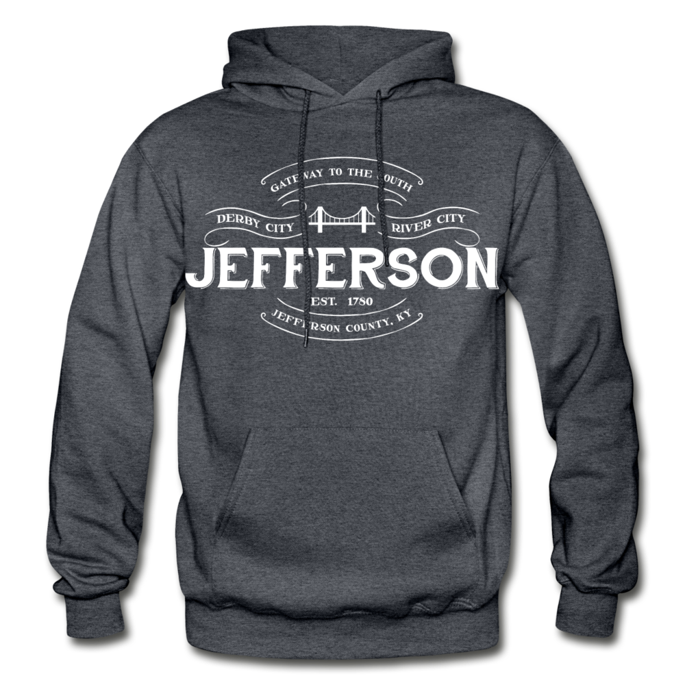 Jefferson County Vintage Banner Hoodie - charcoal gray