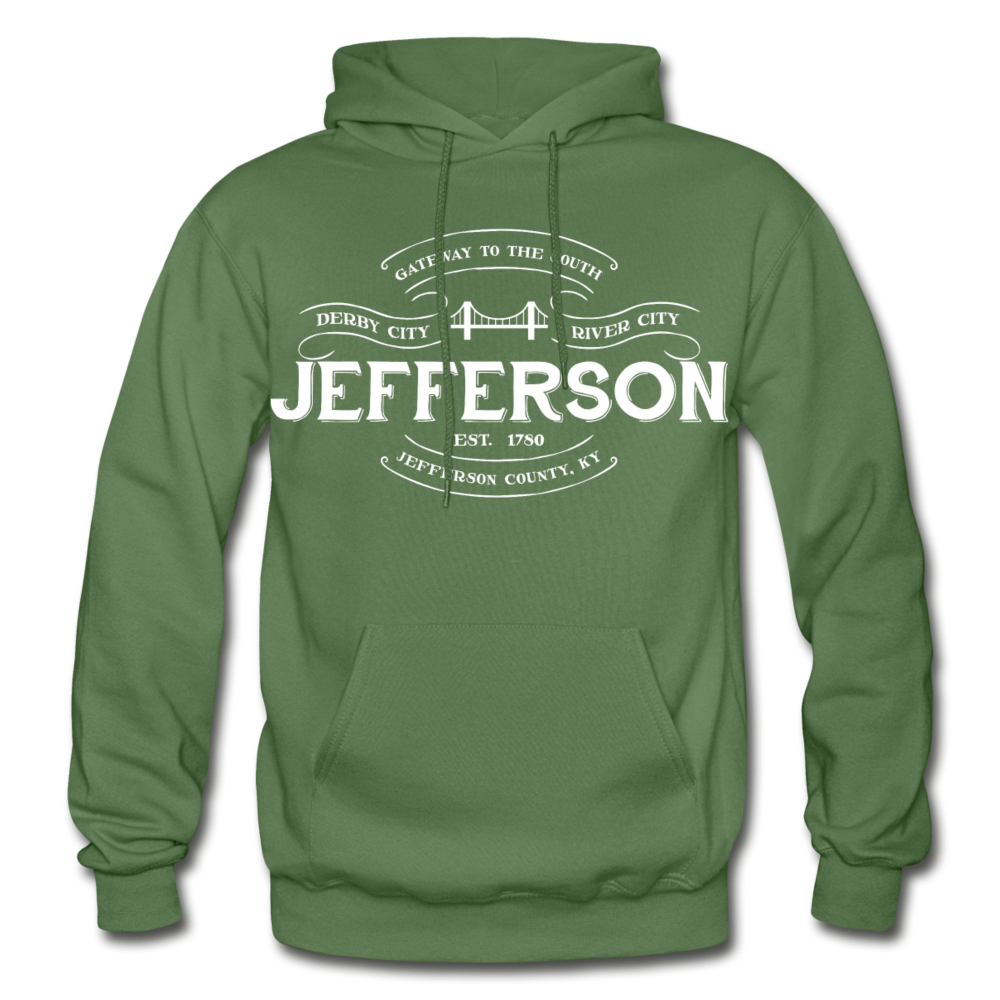 Jefferson County Vintage Banner Hoodie - military green