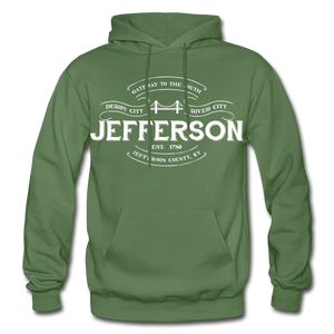 Jefferson County Vintage Banner Hoodie - military green