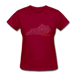 Jefferson County Map Women's T-Shirt - dark red