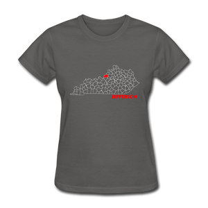 Jefferson County Map Women's T-Shirt - charcoal