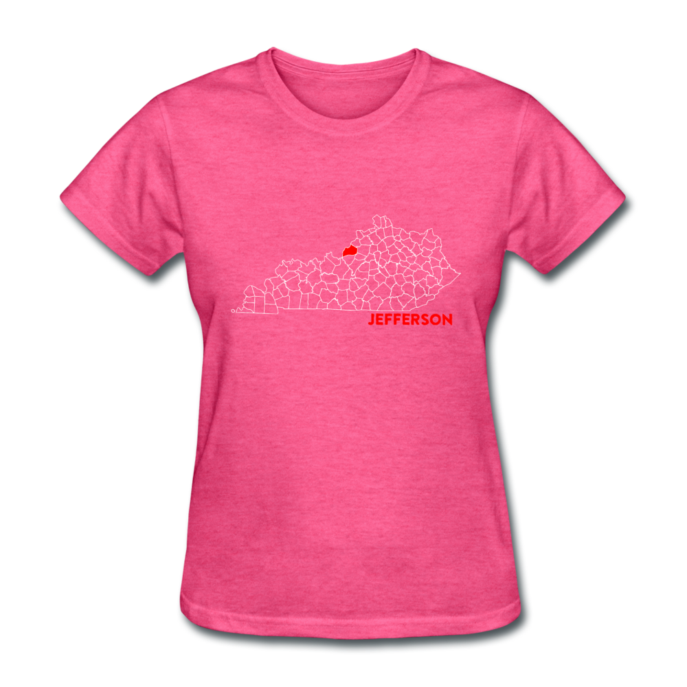 Jefferson County Map Women's T-Shirt - heather pink