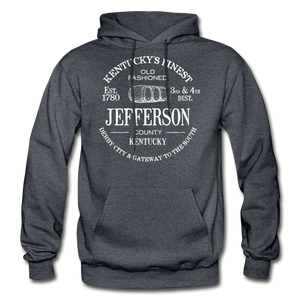 Jefferson County Vintage KY's Finest Hoodie - charcoal gray