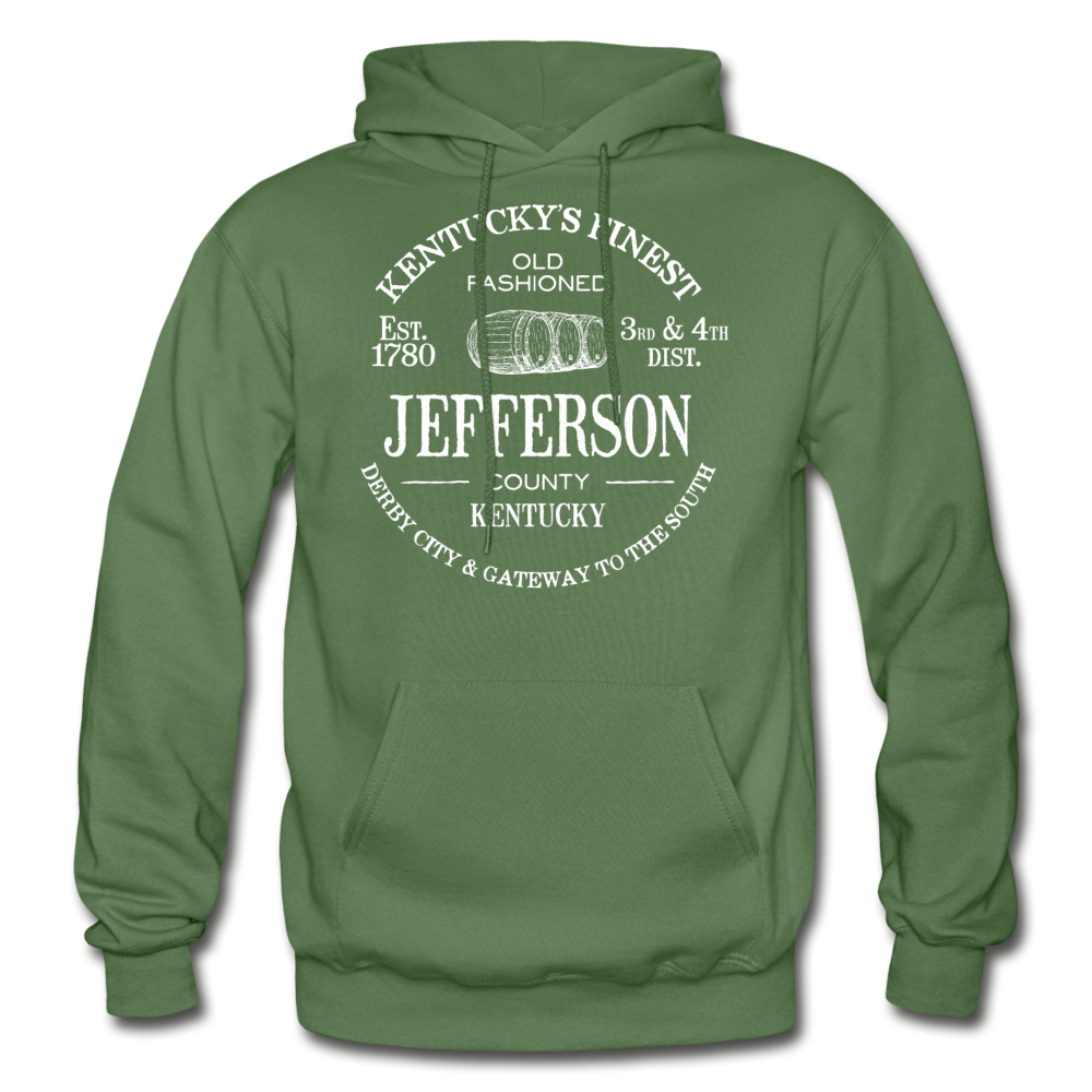 Jefferson County Vintage KY's Finest Hoodie - military green