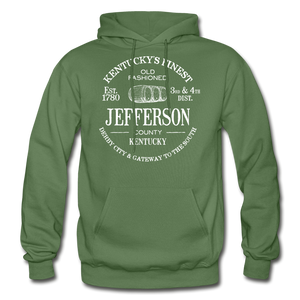 Jefferson County Vintage KY's Finest Hoodie - military green