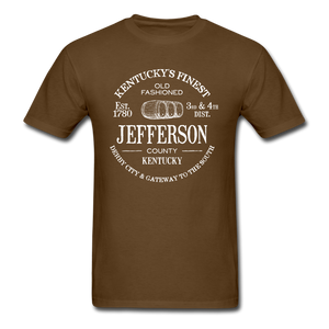 Jefferson County Vintage KY's Finest T-Shirt - brown